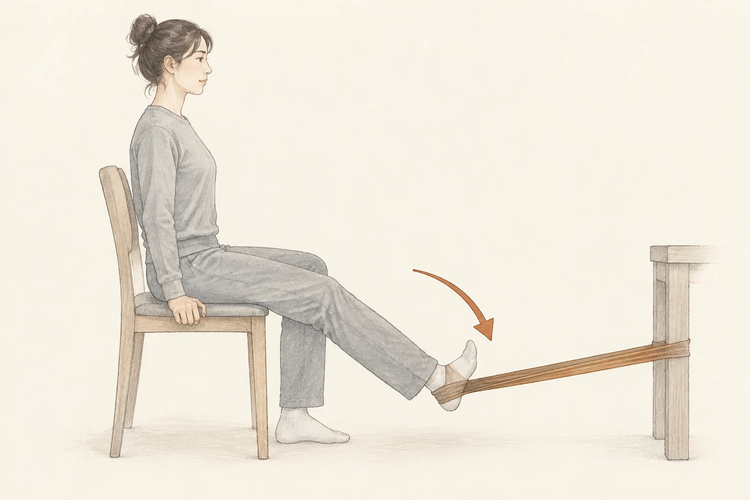 踝关节力量训练(弹力带抗阻)示意图